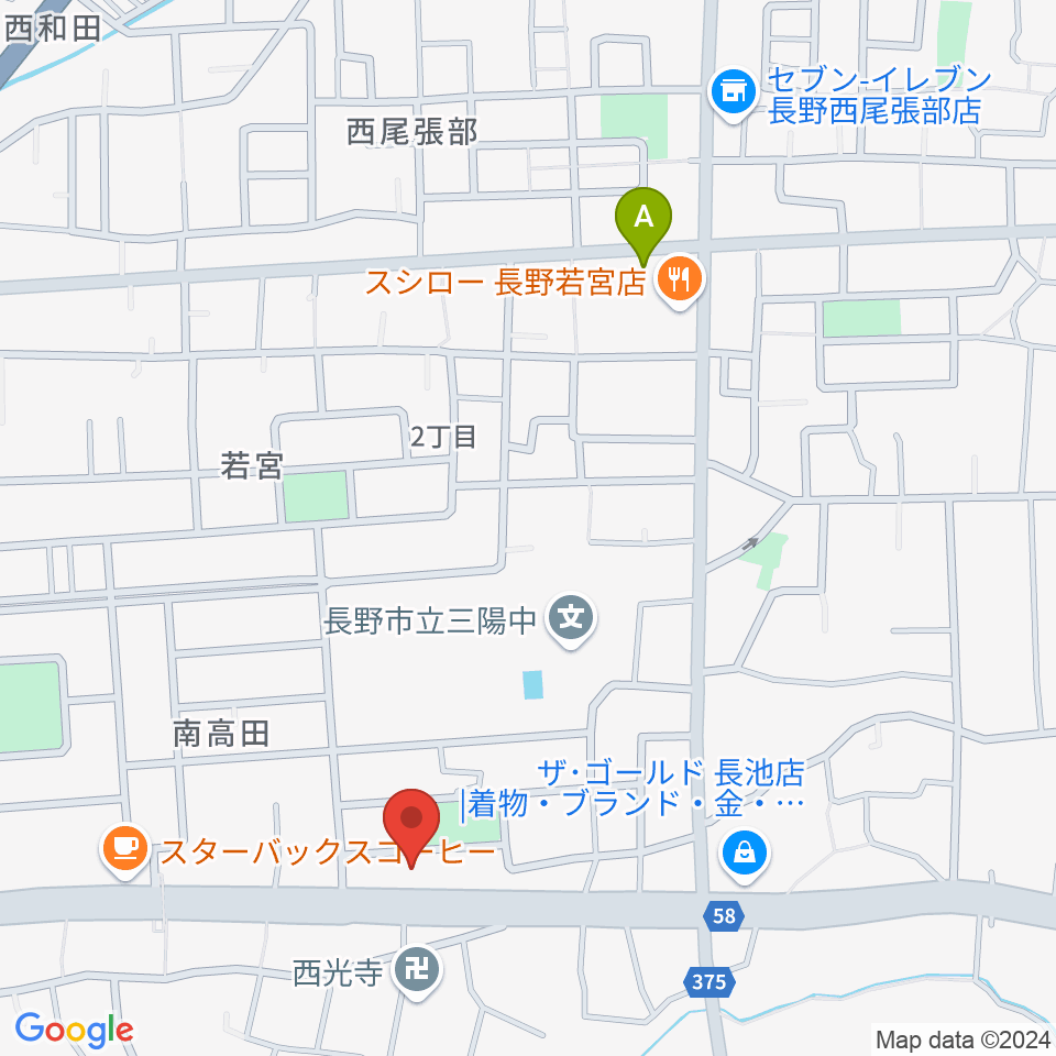 ヒオキ楽器 ユニスタイル長野東センター周辺のホテル一覧地図