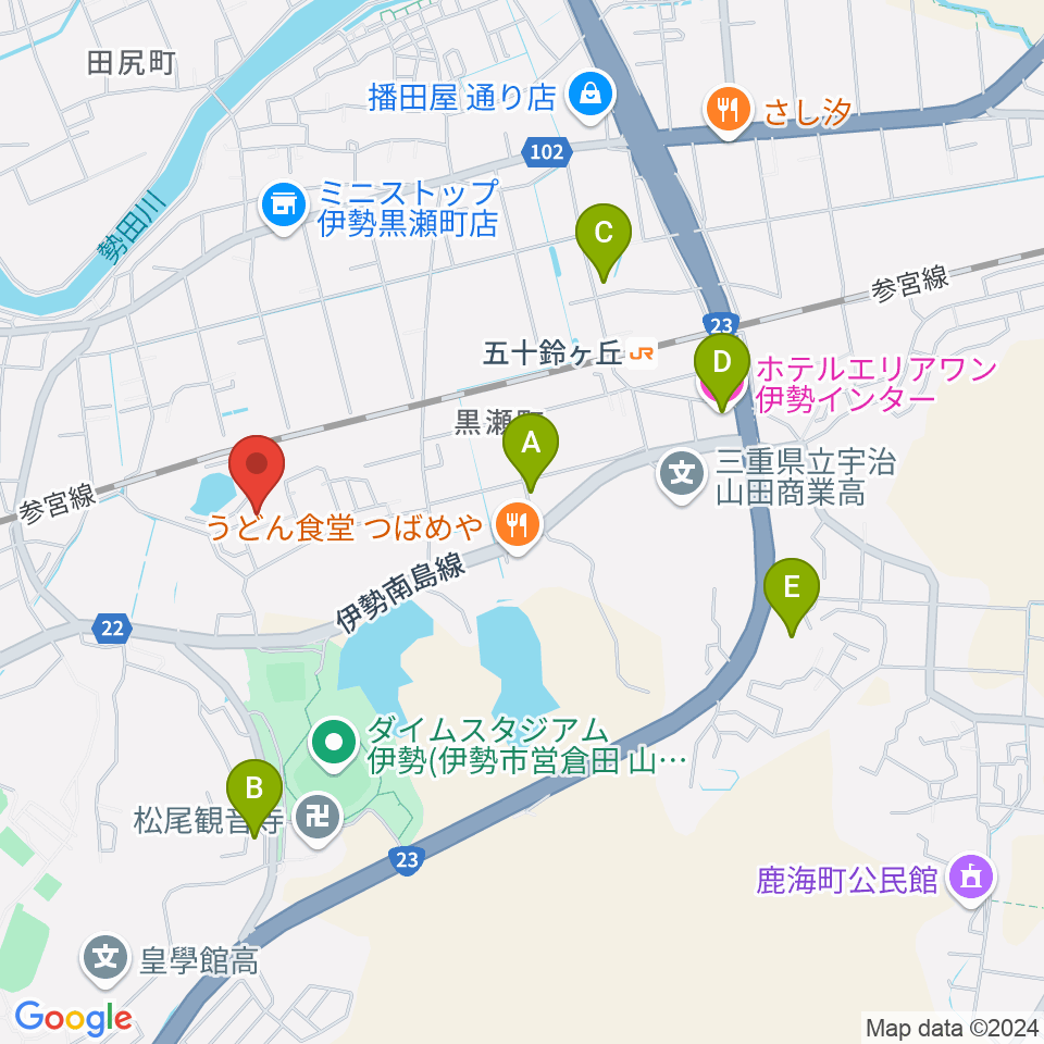 いせトピア周辺のホテル一覧地図