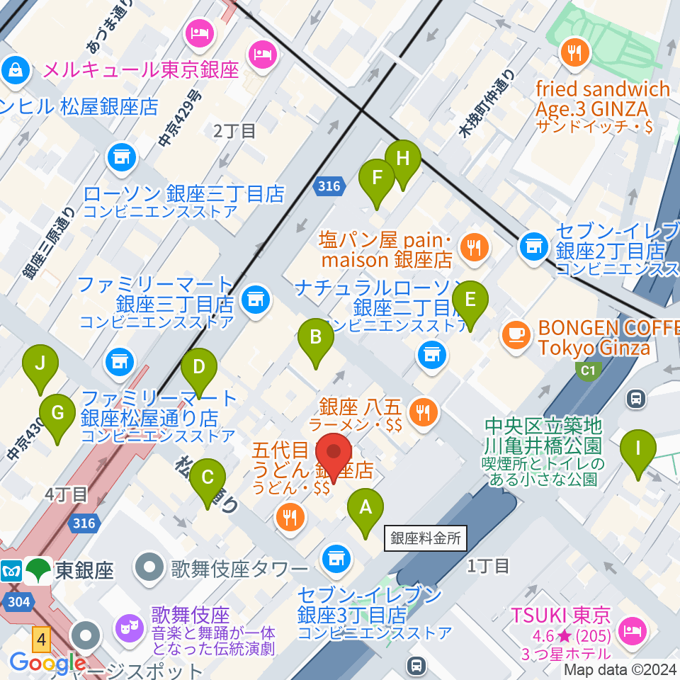 銀座ミスターオールディーズ周辺のホテル一覧地図