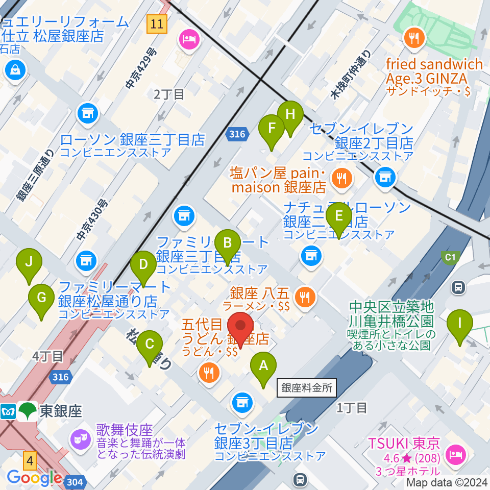 銀座ミスターオールディーズ周辺のホテル一覧地図