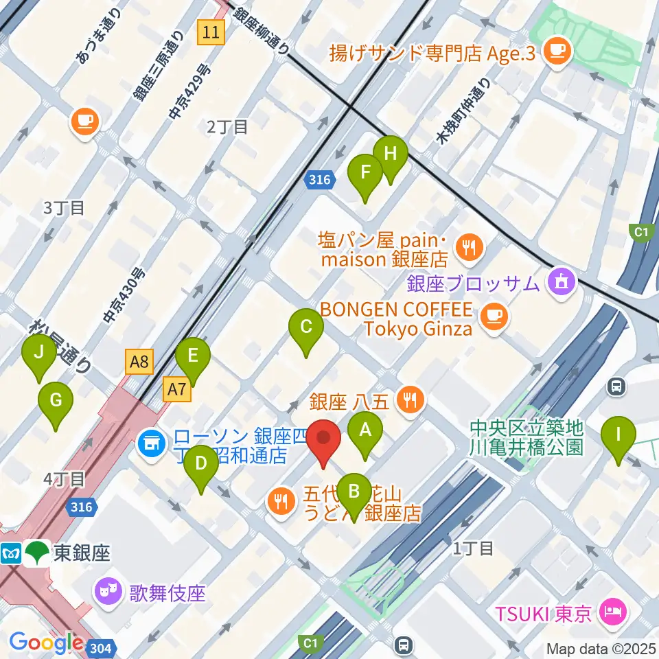 銀座ミスターオールディーズ周辺のホテル一覧地図