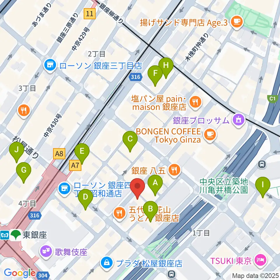 銀座ミスターオールディーズ周辺のホテル一覧地図