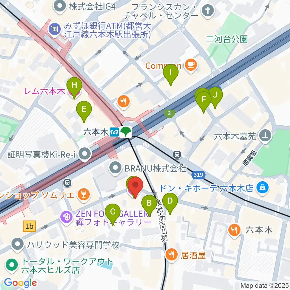 六本木ノチェーロ周辺のホテル一覧地図