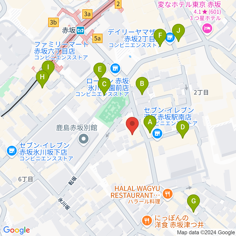 赤坂B flat周辺のホテル一覧地図