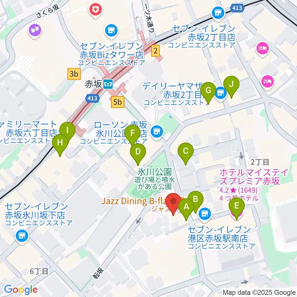 赤坂B flat周辺のホテル一覧地図