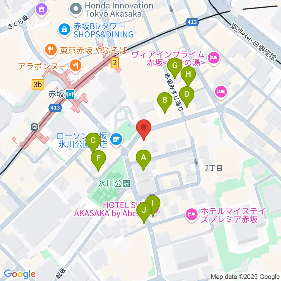 赤坂G's bar周辺のホテル一覧地図