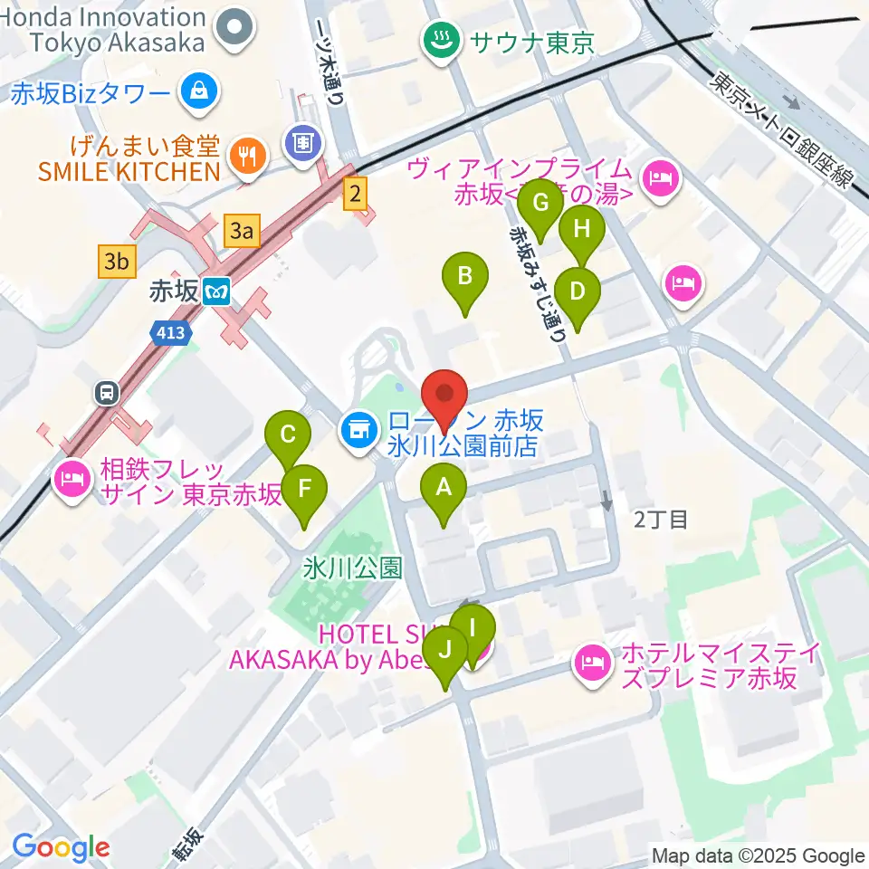 赤坂G's bar周辺のホテル一覧地図