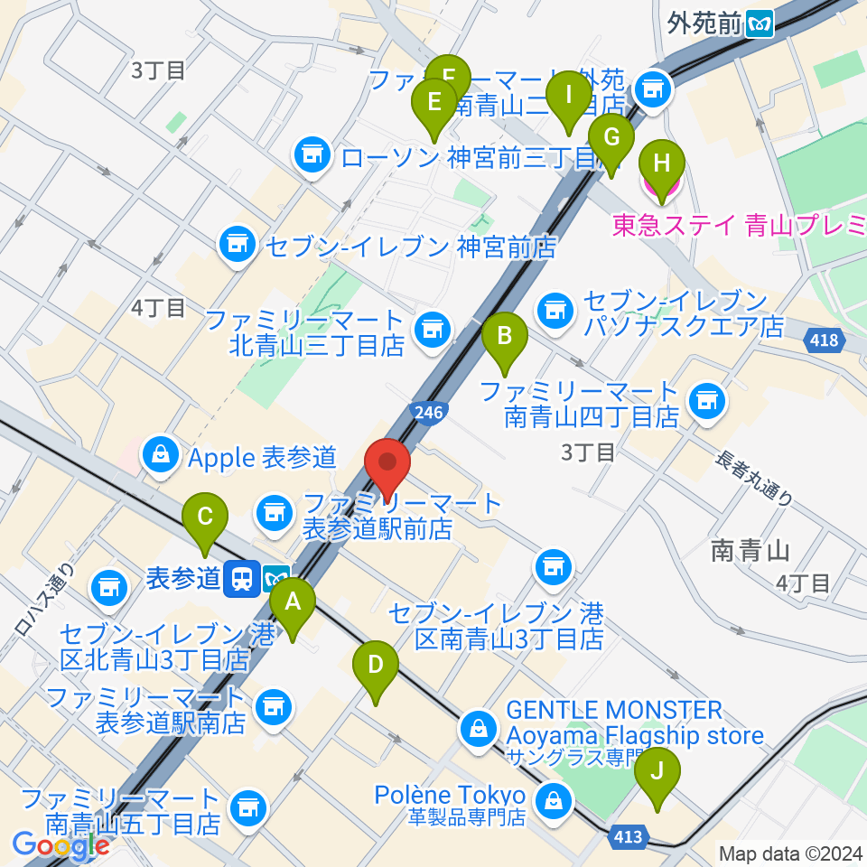 表参道ジャズバード周辺のホテル一覧地図