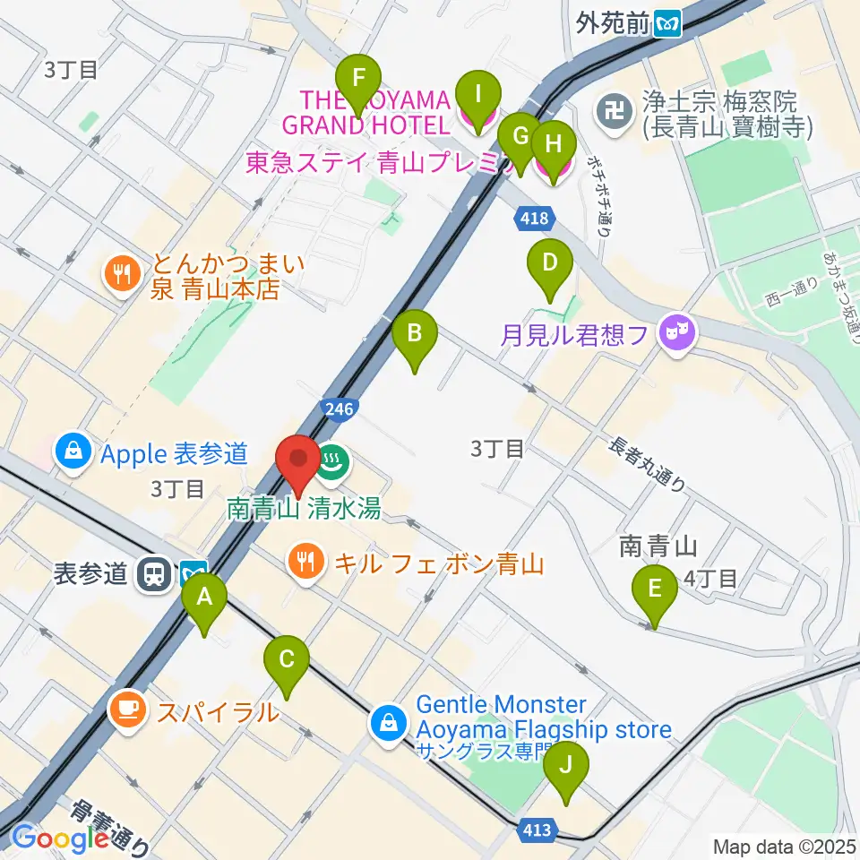 表参道ジャズバード周辺のホテル一覧地図