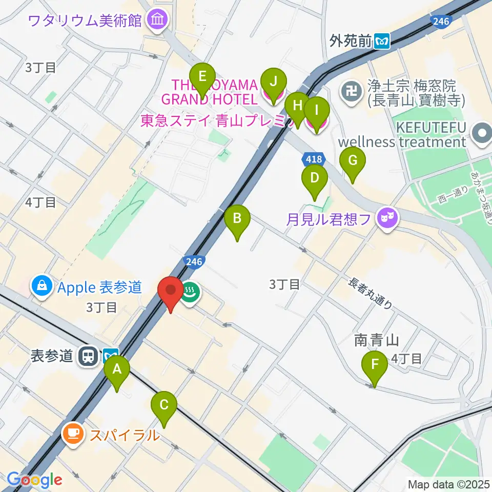 表参道ジャズバード周辺のホテル一覧地図