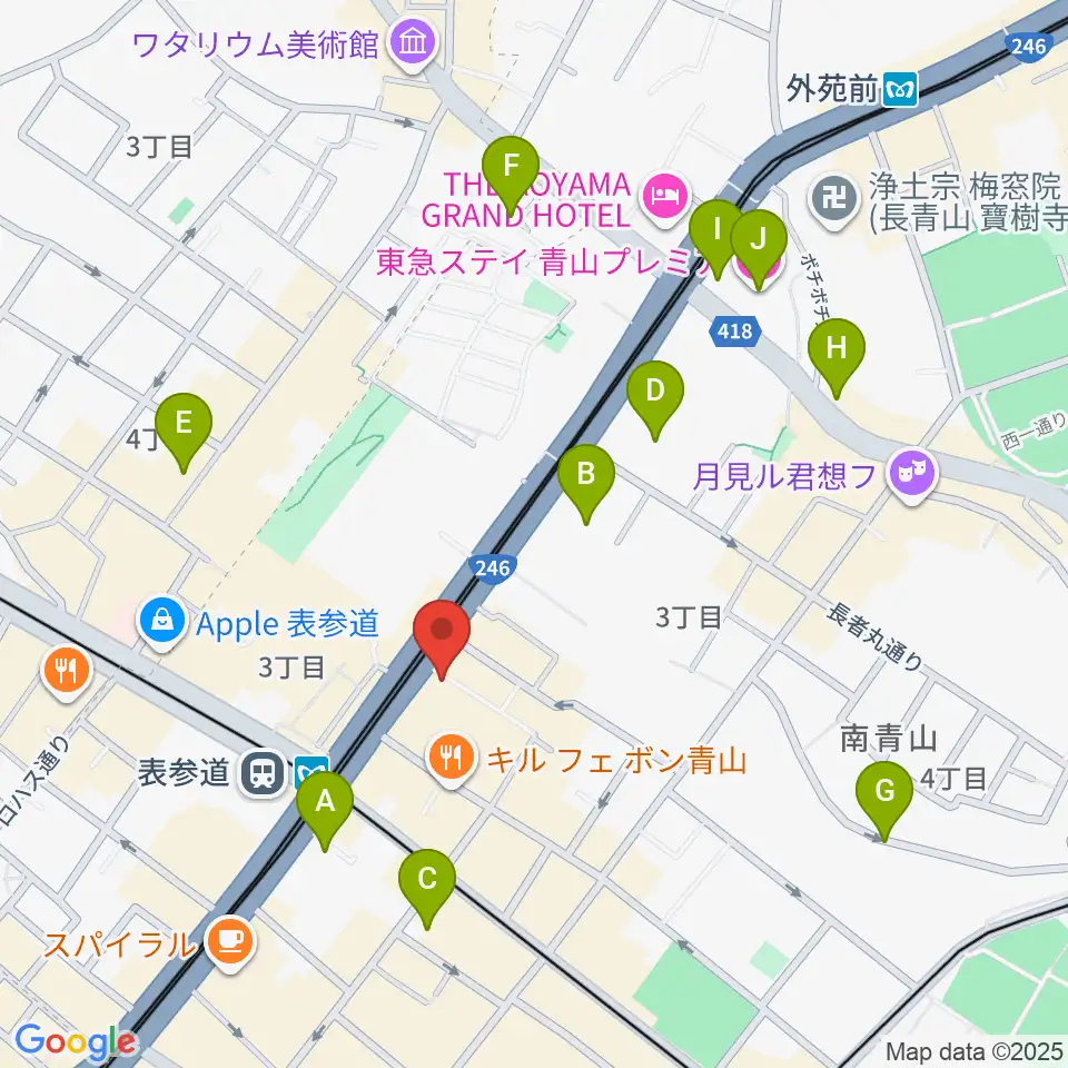 表参道ジャズバード周辺のホテル一覧地図