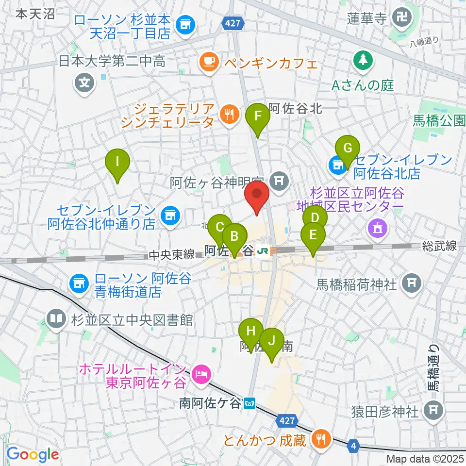 阿佐ヶ谷ラフォーレ周辺のホテル一覧地図