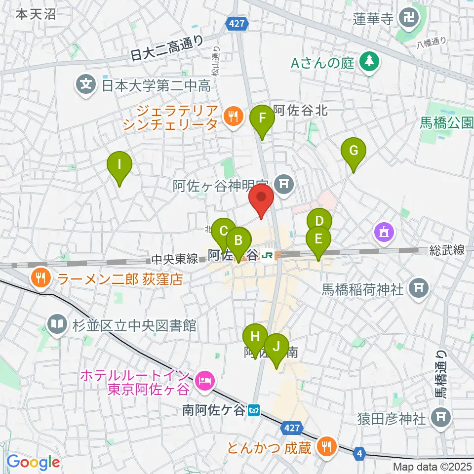 阿佐ヶ谷ラフォーレ周辺のホテル一覧地図