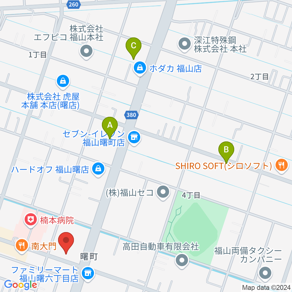 音楽館ピアノプラザ福山店周辺のホテル一覧地図