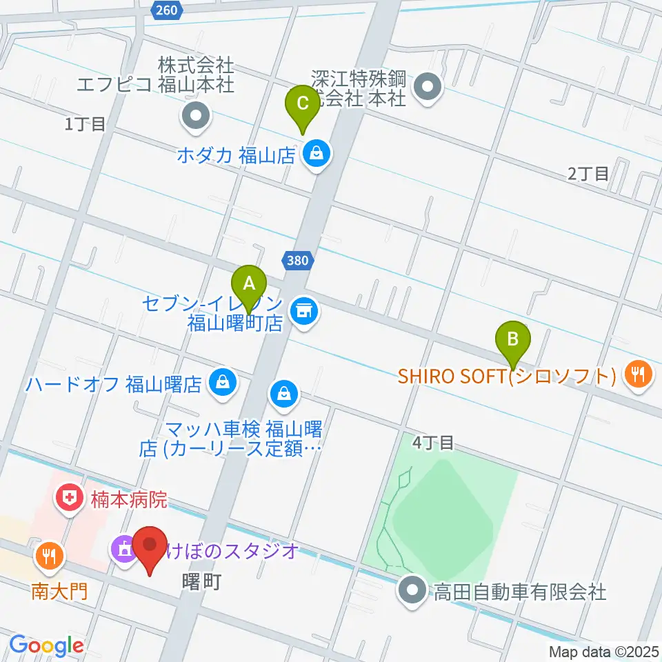 音楽館ピアノプラザ福山店周辺のホテル一覧地図