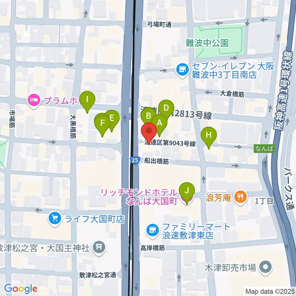 OMCグランドピアノスタジオ周辺のホテル一覧地図