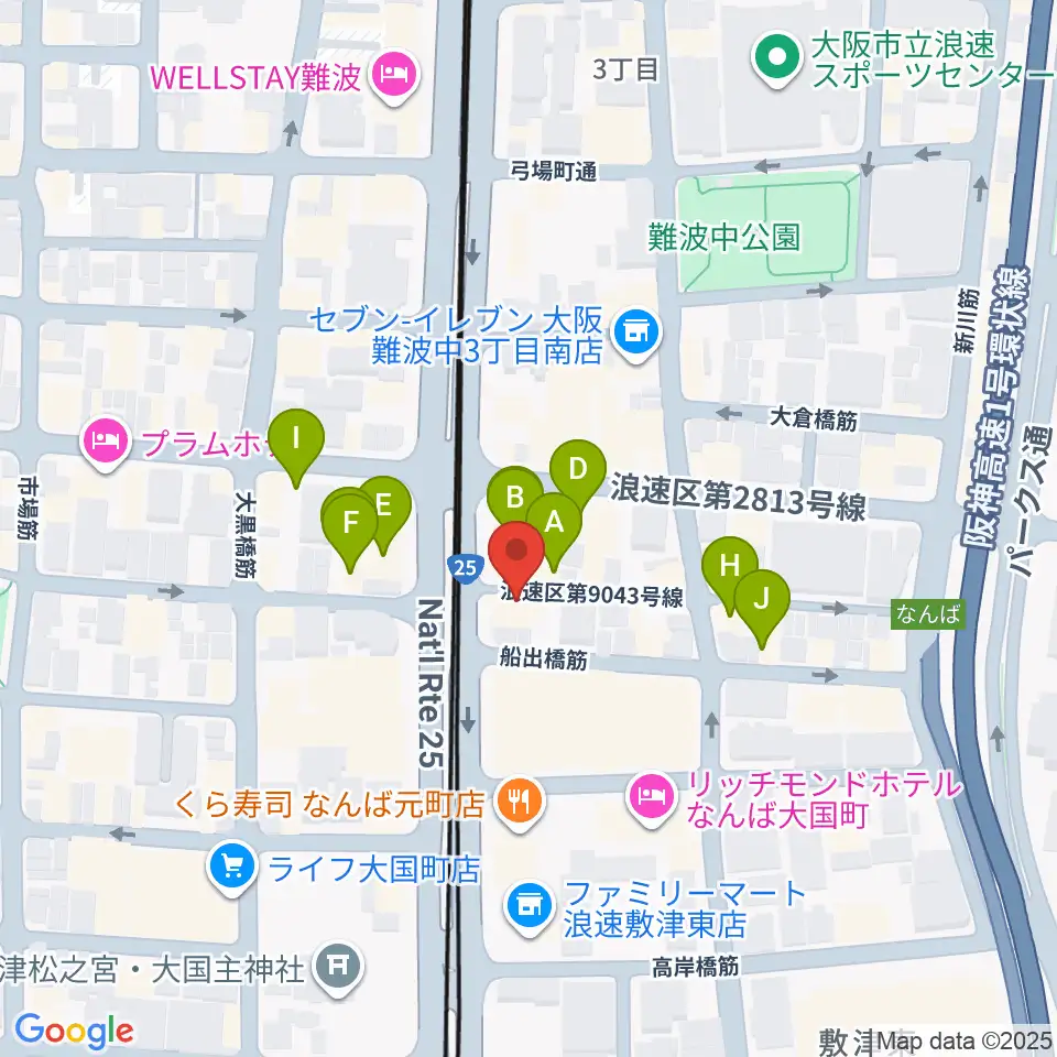 OMCグランドピアノスタジオ周辺のホテル一覧地図