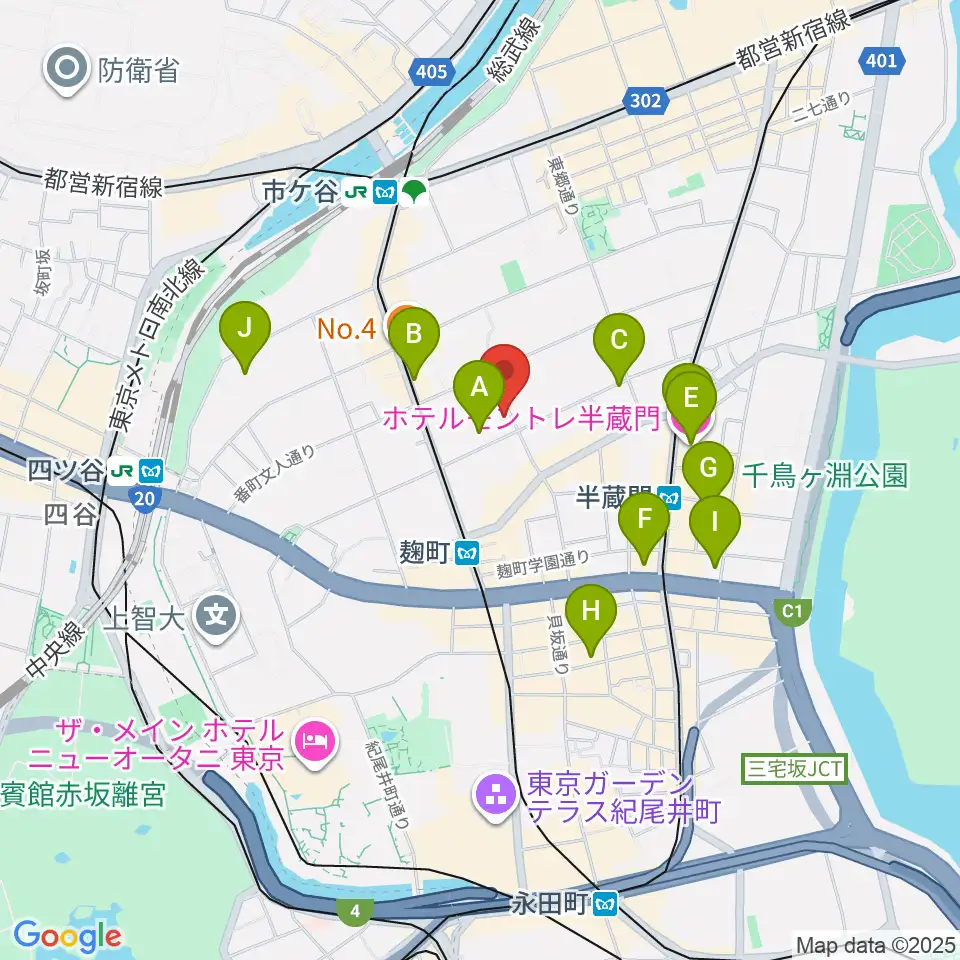 青山ハープ東京ショールーム周辺のホテル一覧地図