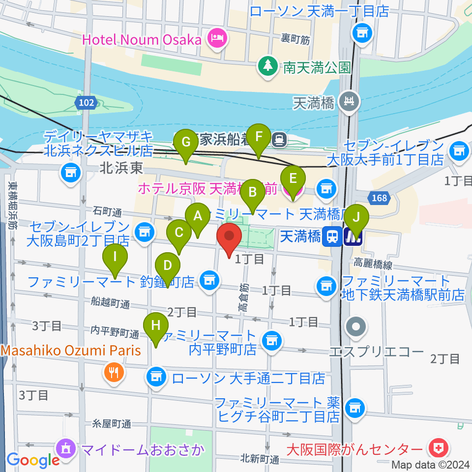 青山ハープ大阪ショールーム周辺のホテル一覧地図