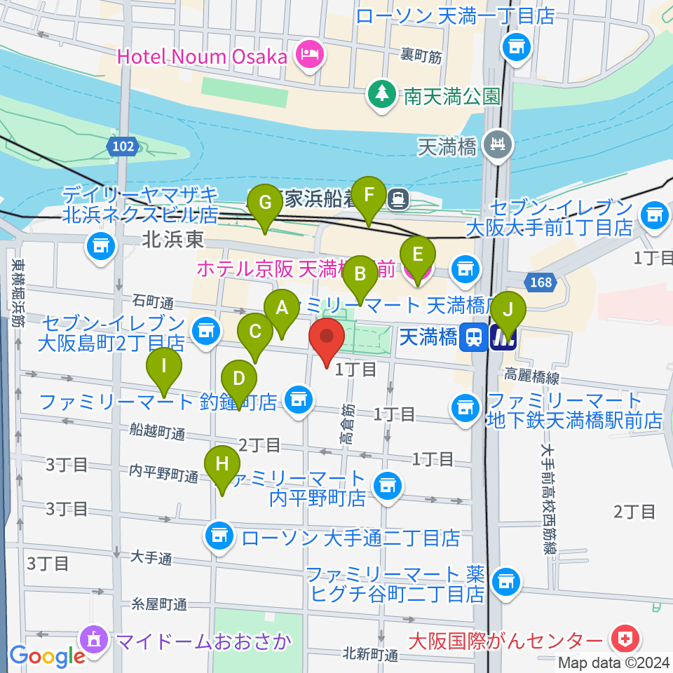 青山ハープ大阪ショールーム周辺のホテル一覧地図