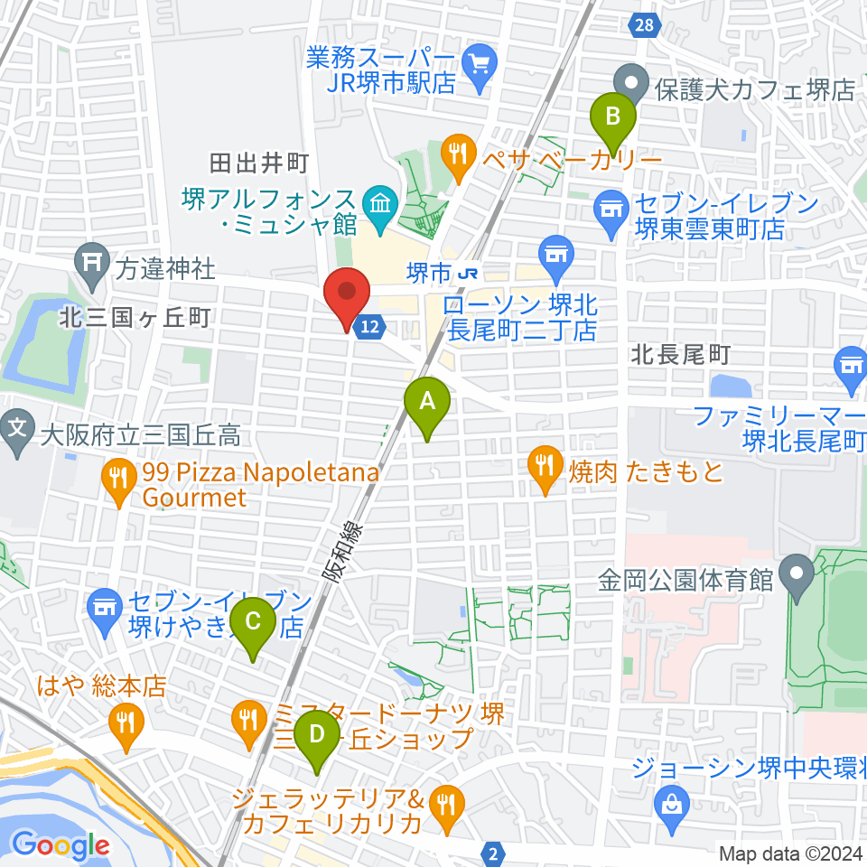 堺レッドハウス周辺のホテル一覧地図