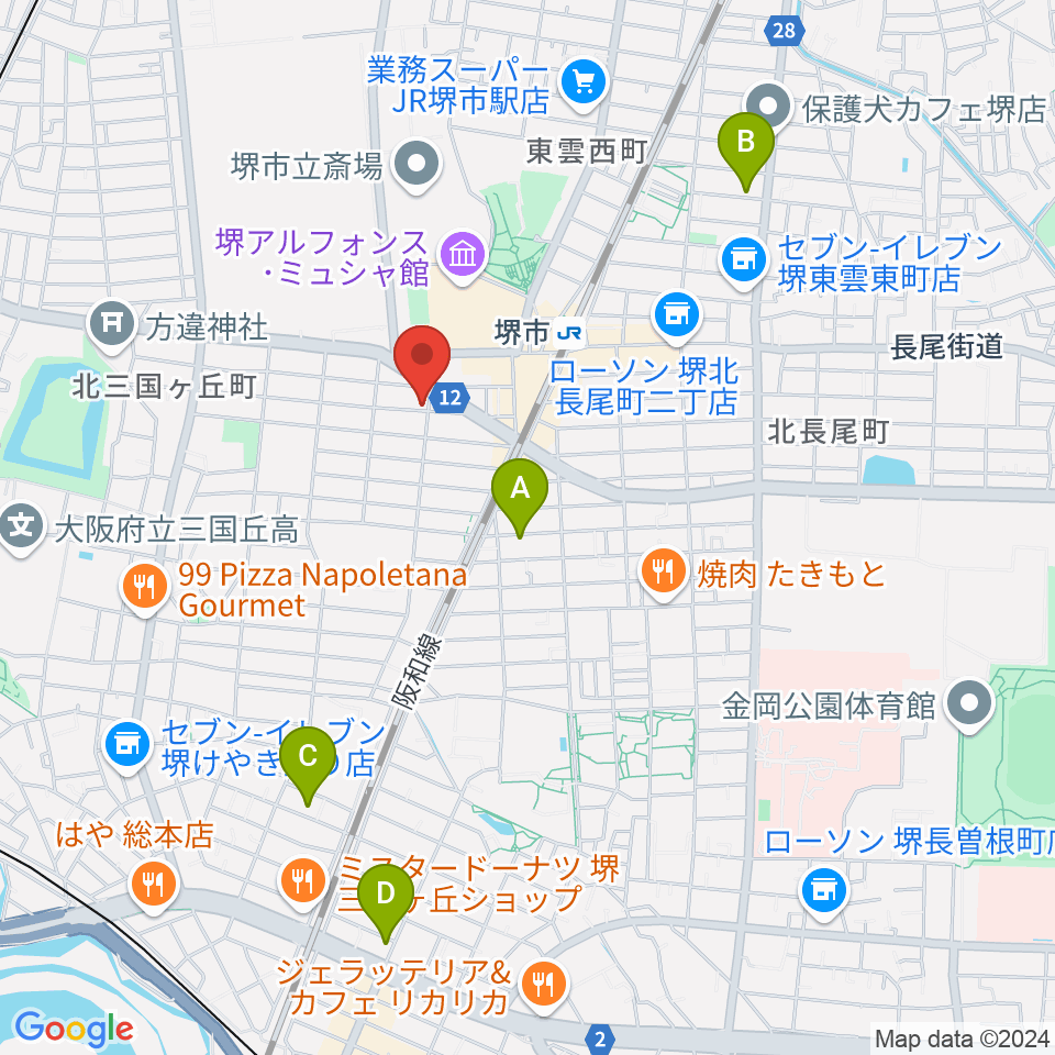 堺レッドハウス周辺のホテル一覧地図