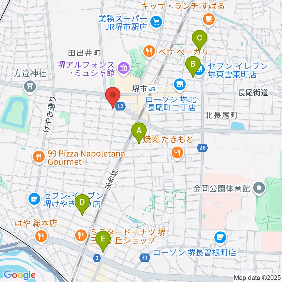 堺レッドハウス周辺のホテル一覧地図
