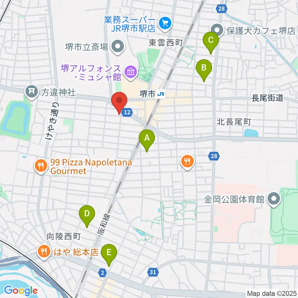 堺レッドハウス周辺のホテル一覧地図