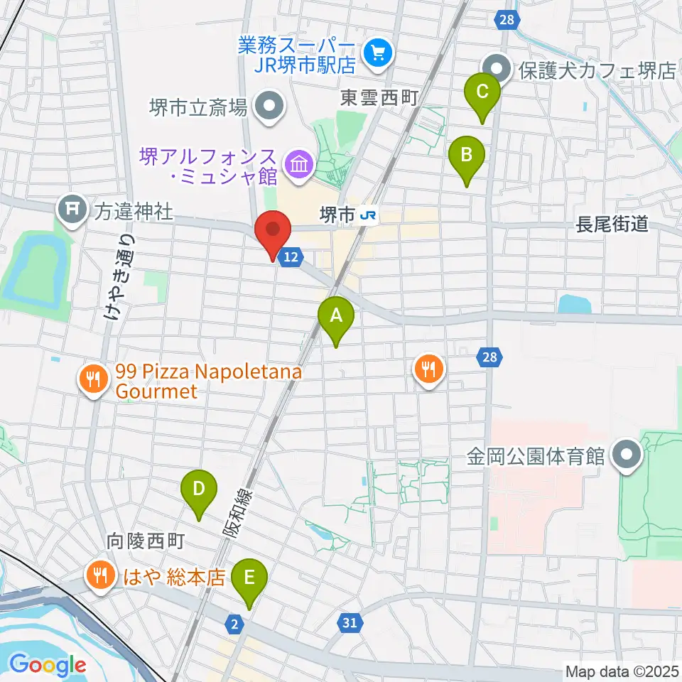 堺レッドハウス周辺のホテル一覧地図