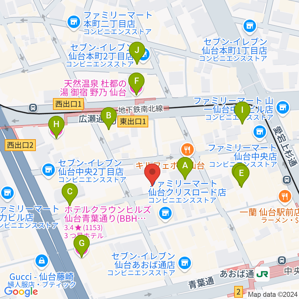 仙台enn 2nd・enn 3rd周辺のホテル一覧地図