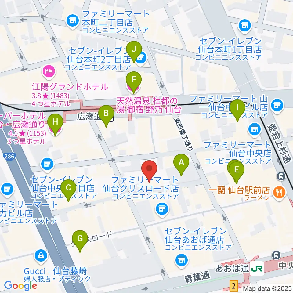仙台enn 2nd・enn 3rd周辺のホテル一覧地図