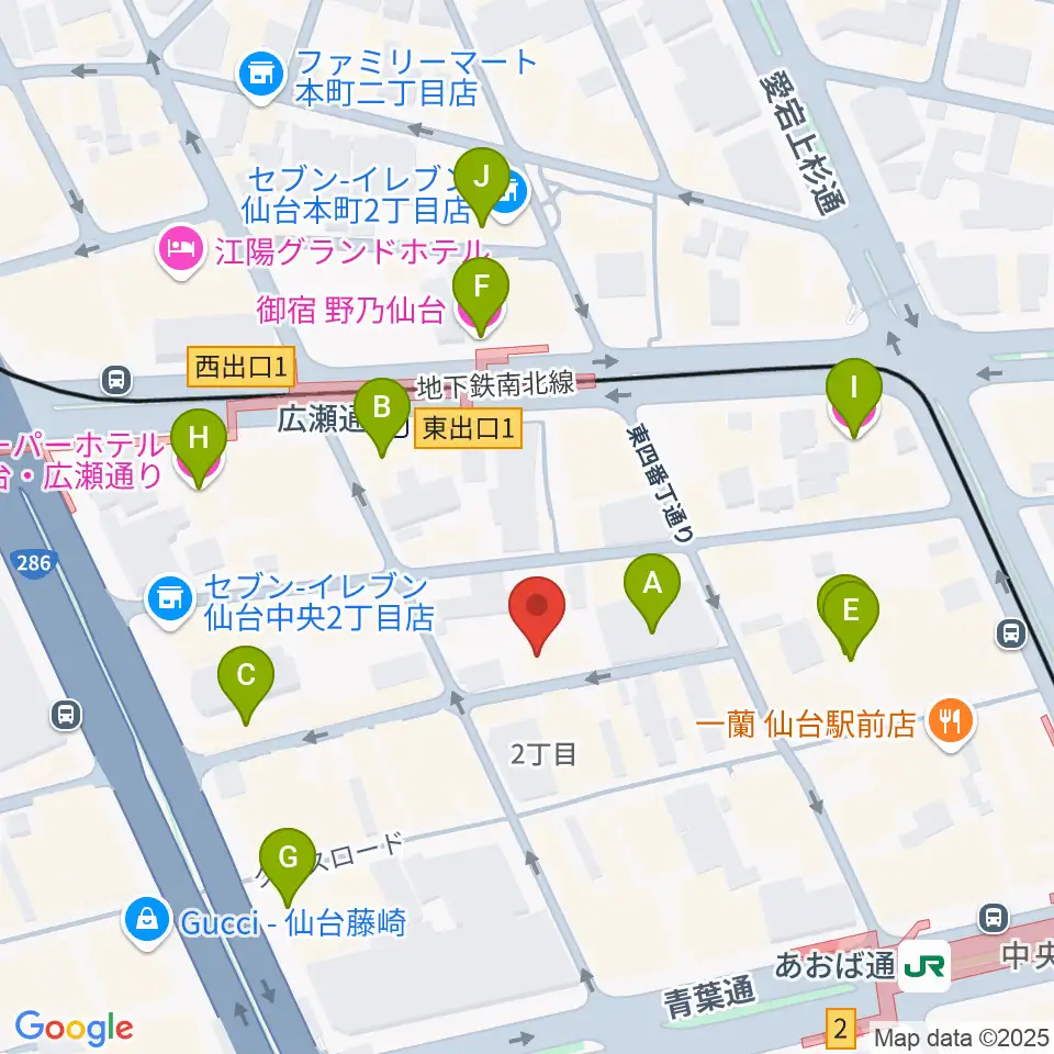 仙台enn 2nd・enn 3rd周辺のホテル一覧地図