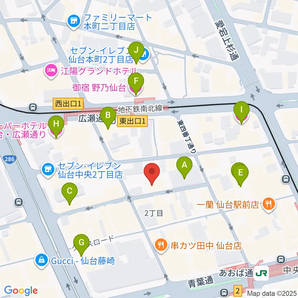 仙台enn 2nd・enn 3rd周辺のホテル一覧地図