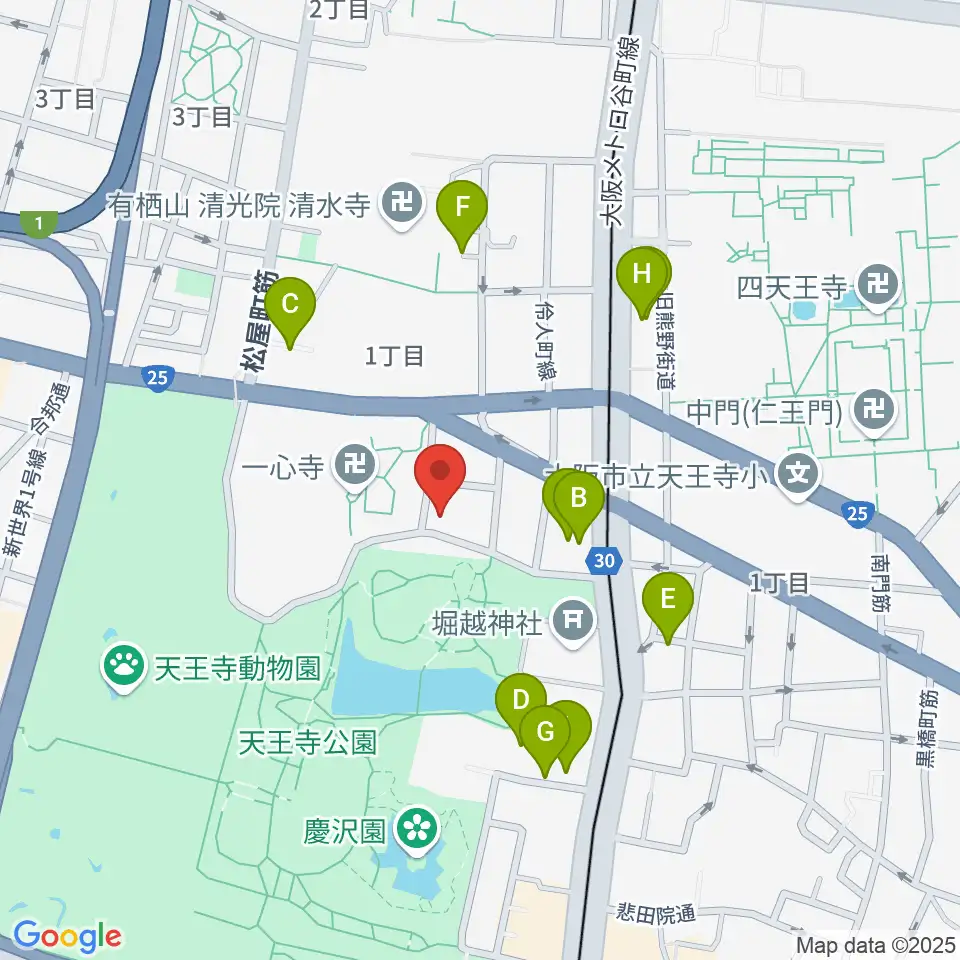 一心寺シアター倶楽周辺のホテル一覧地図