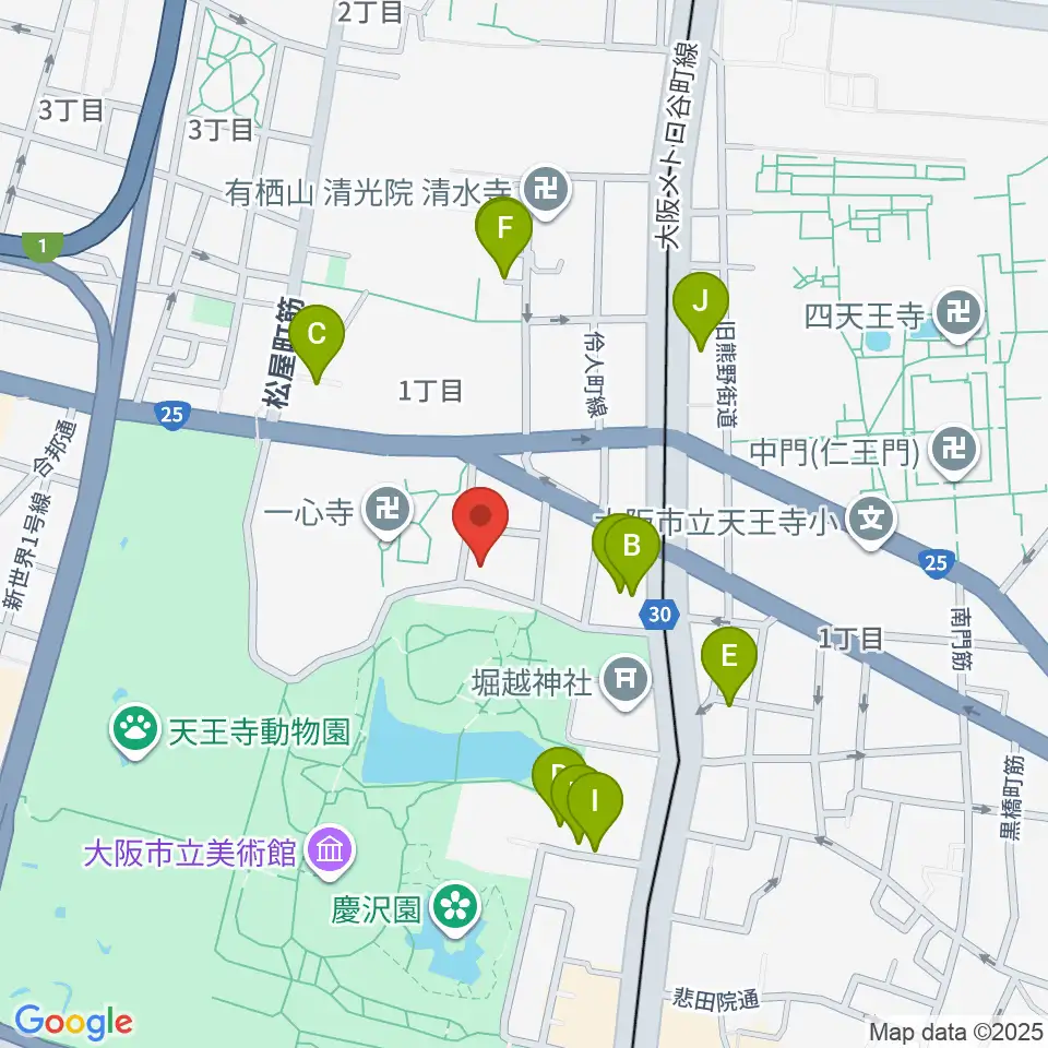 一心寺シアター倶楽周辺のホテル一覧地図