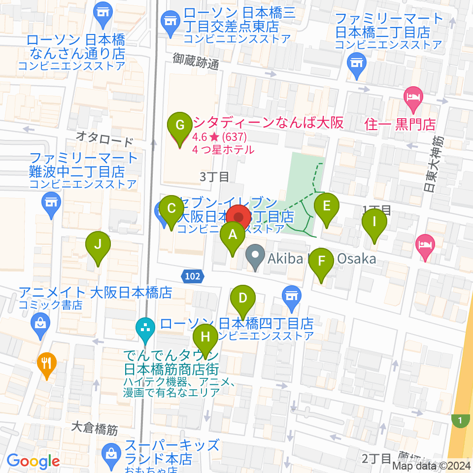 インディペンデントシアター1st周辺のホテル一覧地図