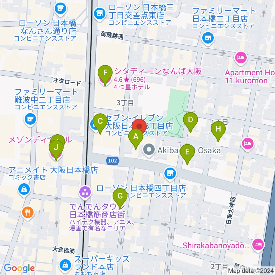 インディペンデントシアター1st周辺のホテル一覧地図