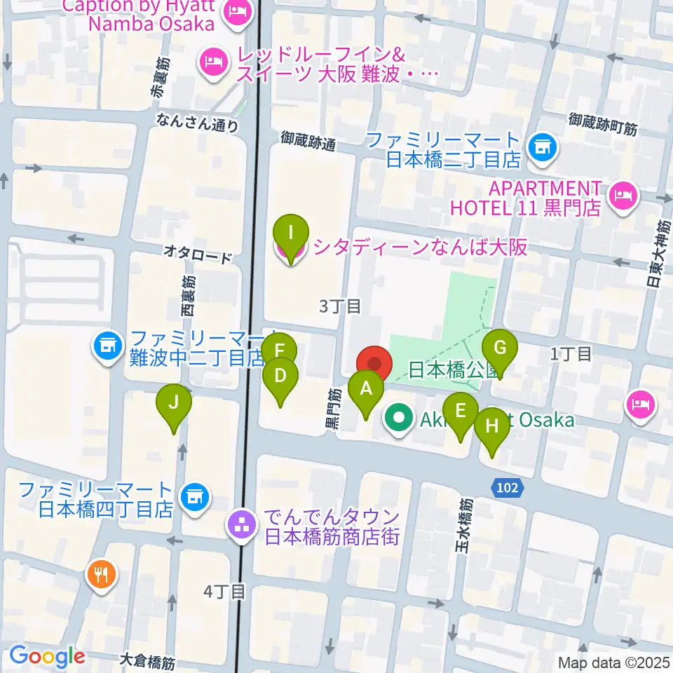 インディペンデントシアター1st周辺のホテル一覧地図