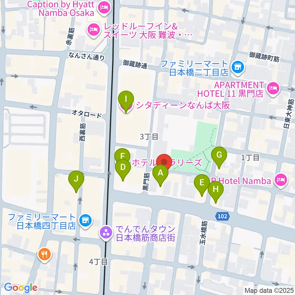 インディペンデントシアター1st周辺のホテル一覧地図