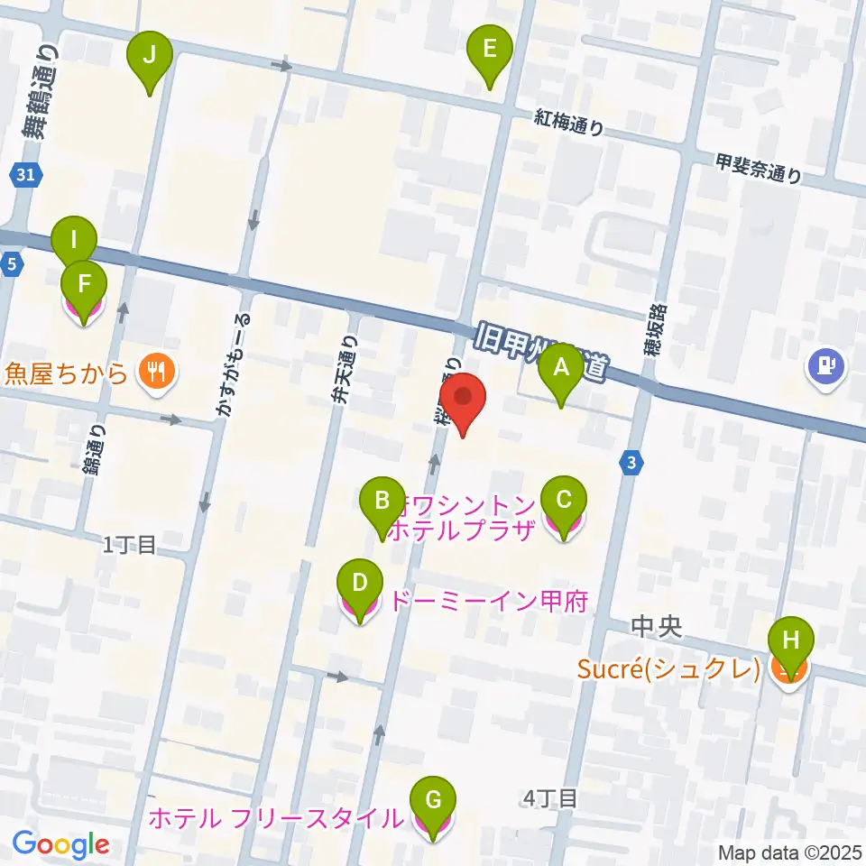 コットンクラブ甲府周辺のホテル一覧地図