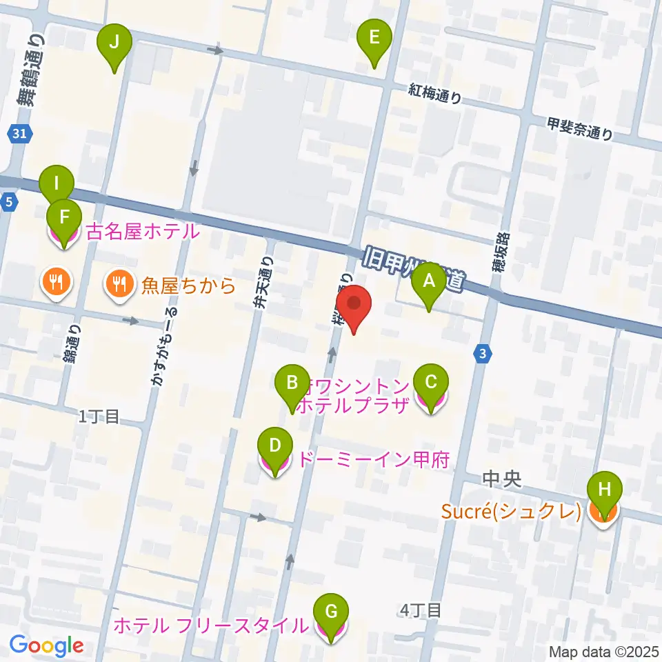 コットンクラブ甲府周辺のホテル一覧地図