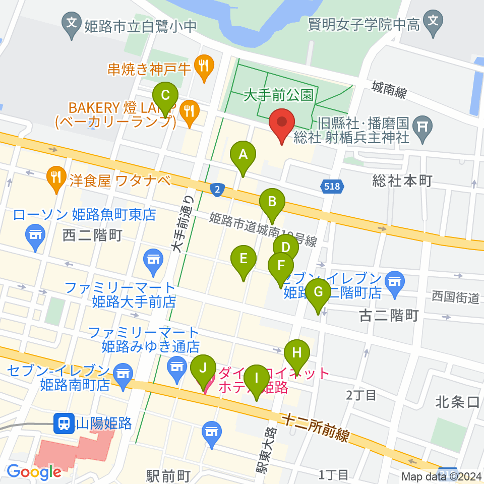 あいめっせホール周辺のホテル一覧地図