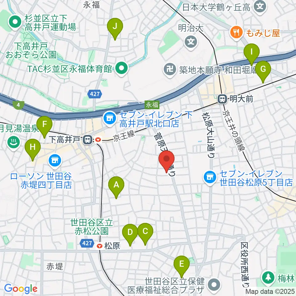 宇宙舘周辺のホテル一覧地図