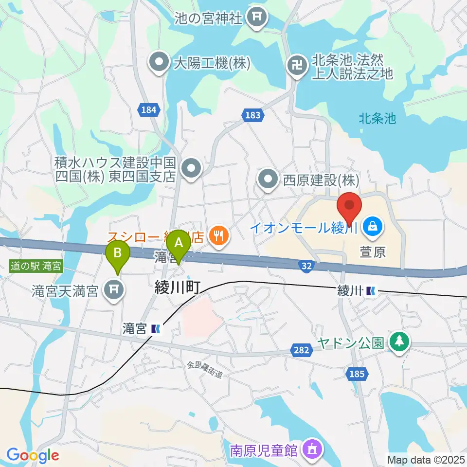 島村楽器 イオンモール綾川店周辺のホテル一覧地図