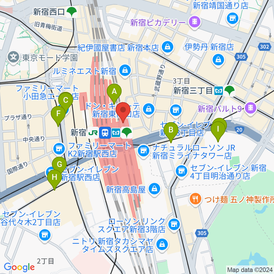 ルミネtheよしもと周辺のホテル一覧地図