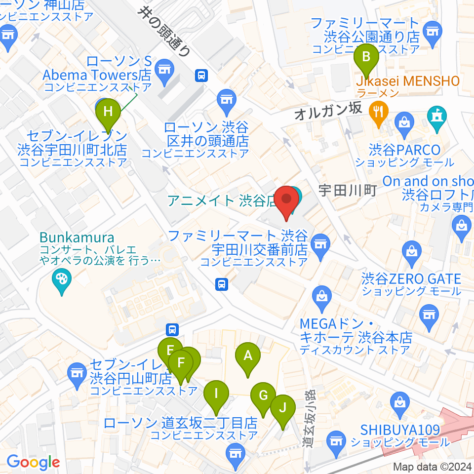 渋谷ヨシモト∞ホール周辺のホテル一覧地図