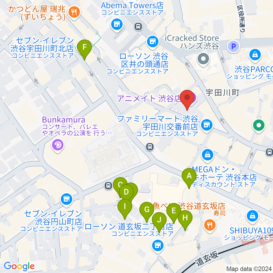 渋谷ヨシモト∞ホール周辺のホテル一覧地図