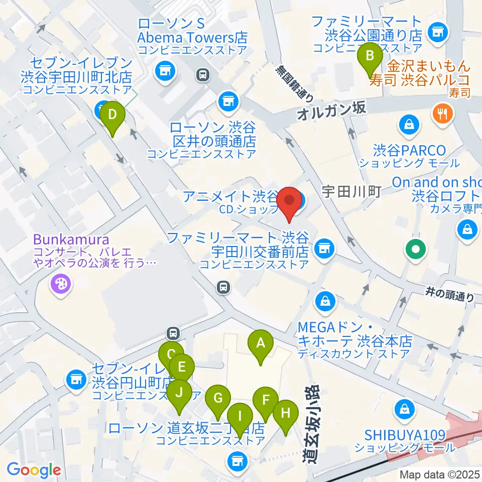 渋谷よしもと漫才劇場周辺のホテル一覧地図