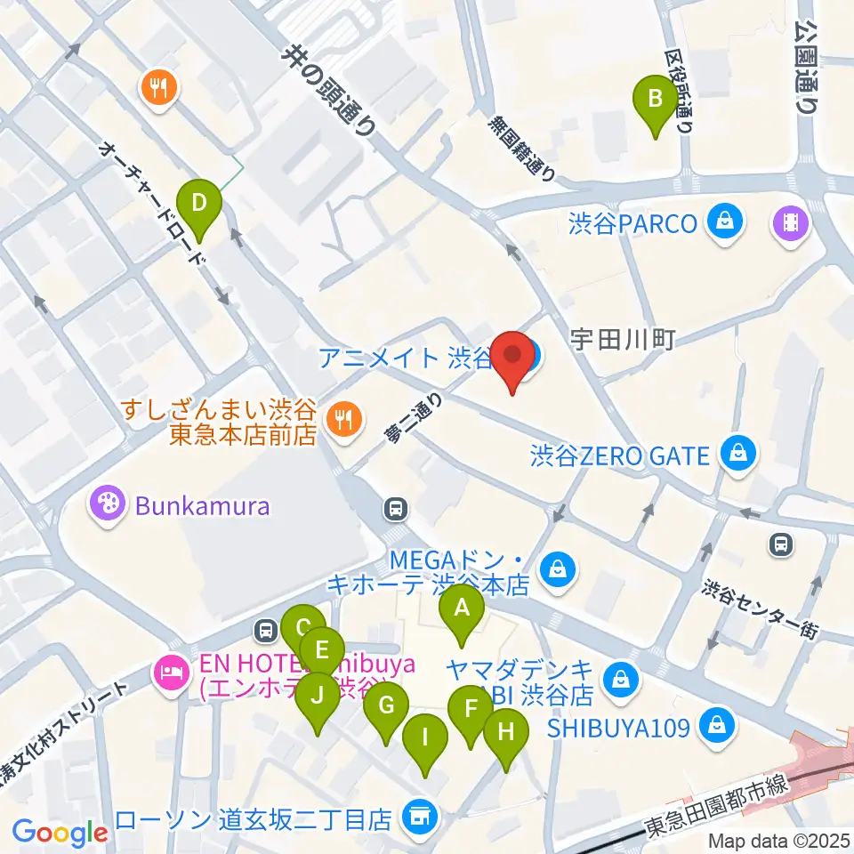 渋谷よしもと漫才劇場周辺のホテル一覧地図