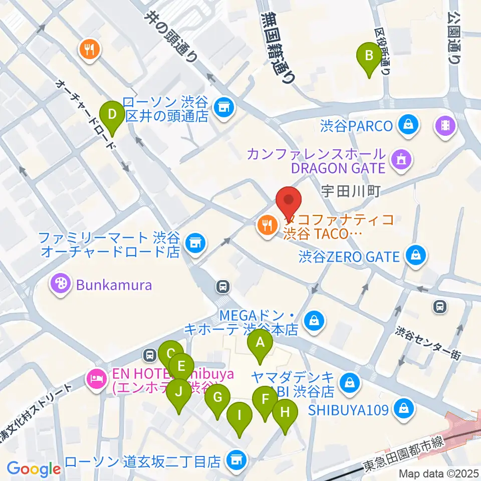 渋谷よしもと漫才劇場周辺のホテル一覧地図